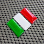 Italy Flag Raised Clear Domed Lens Decal 2.25" x 1.2"