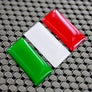 Italy Flag Raised Clear Domed Lens Decal 2.25" x 1.2"