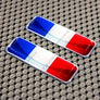 France Flag Raised Clear Domed Lens Decal Set 2.3"x 0.73"