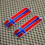Norway Flag Raised Clear Domed Lens Decal Set