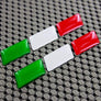 Italy Flag Raised Clear Domed Lens Slanted Decal Set 3" x 0.5"