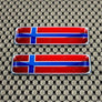 Norway Flag Raised Clear Domed Lens Decal Set