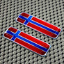 Norway Flag Raised Clear Domed Lens Decal Set