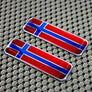 Norway Flag Raised Clear Domed Lens Decal Set