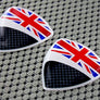 England Flag Raised Clear Domed Lens Decal Set 1.85"x 1.75"