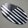 USA Flag Monochrome Raised Clear Domed Lens Decal Oval 6"x 3.5"