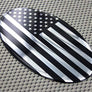 USA Flag Monochrome Raised Clear Domed Lens Decal Oval 6"x 3.5"