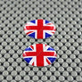 England UK Union Jack Flag Raised Clear Domed Lens Decal Set Round 1"