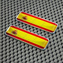 Spain Flag Raised Clear Domed Lens Decal Set