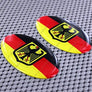 Germany Flag Crest Raised Clear Domed Lens Decal Set Oval 3"x 1.75"