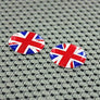 England UK Union Jack Flag Raised Clear Domed Lens Decal Set Round 1"