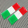 Italy Flag Raised Clear Domed Lens Decal Slanted Set 3.5"x 1"