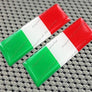 Italy Flag Raised Clear Domed Lens Decal Slanted Set 3.5"x 1"