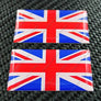 England UK Union Jack Triumph Flag Raised Clear Domed Lens Decal Set 2"x 1.3"