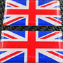 England UK Union Jack Triumph Flag Raised Clear Domed Lens Decal Set 2"x 1.3"