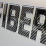 Carbon Fiber Textured Domed Lettering Boat Registration Numbers 18 pcs
