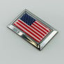 USA Flag Chrome Emblem Badge 2.25" x 1.40"