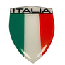 Italy Italia Flag Raised Clear Domed Lens Decal 3.2"x 4.36"