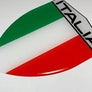 Italy Italia Flag Raised Clear Domed Lens Decal 3.2"x 4.36"