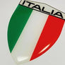 Italy Italia Flag Raised Clear Domed Lens Decal 3.2"x 4.36"