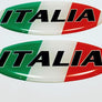 Italy Italia Flag Raised Clear Domed Lens Decal Set Oval 4"x 1.5"