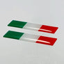 Italy Flag Raised Clear Domed Decal Set 4"x 0.5"
