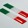 Italy Flag Raised Clear Domed Decal Set 4"x 0.5"