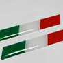 Italy Flag Raised Clear Domed Decal Set 4"x 0.5"