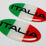 Italy Italia Flag Raised Clear Domed Decal Oval 2.5"x 1.3"