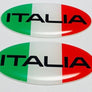 Italy Italia Flag Raised Clear Domed Decal Oval 2.5"x 1.3"