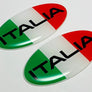 Italy Italia Flag Raised Clear Domed Decal Oval 2.5"x 1.3"