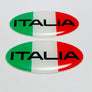Italy Italia Flag Raised Clear Domed Decal Oval 2.5"x 1.3"
