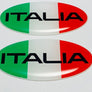 Italy Italia Flag Raised Clear Domed Decal Oval 2.5"x 1.3"