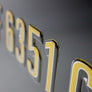 JET Series Domed Boat & Jet Ski Registration Numbers Yellow Color