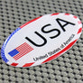 USA Flag Raised Clear Domed Lens Decal Oval 3"x 1.75"
