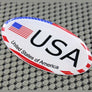 USA Flag Raised Clear Domed Lens Decal Oval 3"x 1.75"
