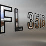 Super Wake Domed Numbers Chrome Center Black Outline Custom