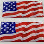 USA Flag Raised Clear Domed Lens Decal Set 1.5"x 0.72"