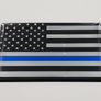 USA Thin Blue Line Flag Raised Clear Domed Lens Decal 3"x 2"