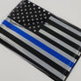 USA Thin Blue Line Flag Raised Clear Domed Lens Decal 3"x 2"