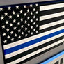 USA Thin Blue Line Flag Raised Clear Domed Lens Decal 3"x 2"