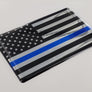 USA Thin Blue Line Flag Raised Clear Domed Lens Decal 3"x 2"