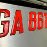 Boat Registration Decals | Domed Boat Registration Numbers | Sleek Red 16 PCS