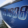 Boat Registration Decals | Domed Boat Registration Numbers | Sleek Blue Shade Custom