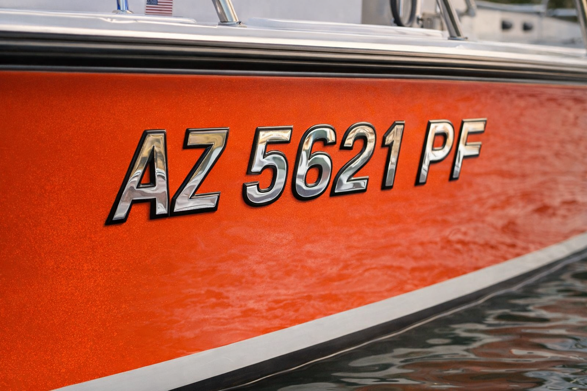 Wake Series Chrome Center Black Outline | Boat Identification Numbers ...