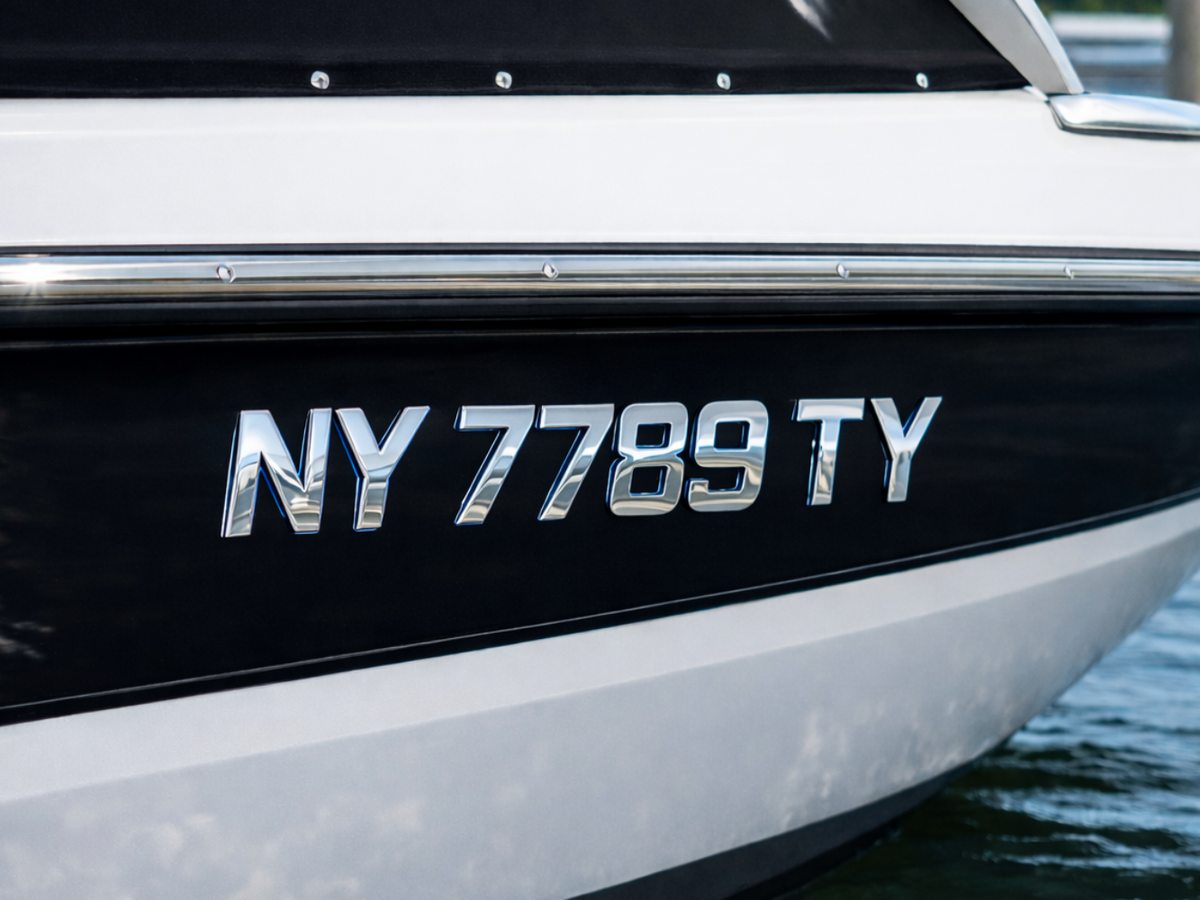 Master Series Chrome Emblem Boat Identification Numbers | 3 Inch Raised ...