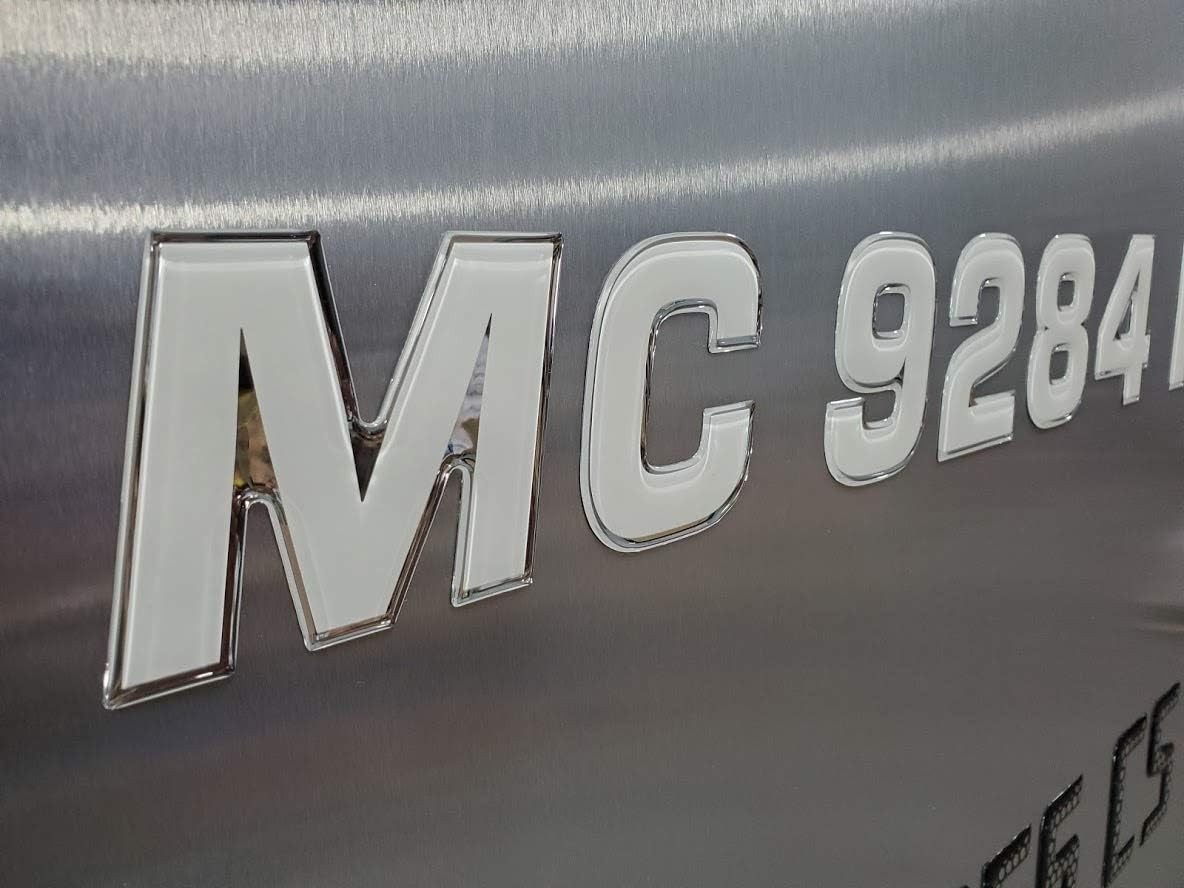 Dmv Lettering Sport Series White Center Chrome Outline Boat Registration Numbers | 3 ...