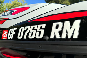 Sleek Series Boat & Jet Ski Registration Numbers Domed Number Domed Lettering Custom