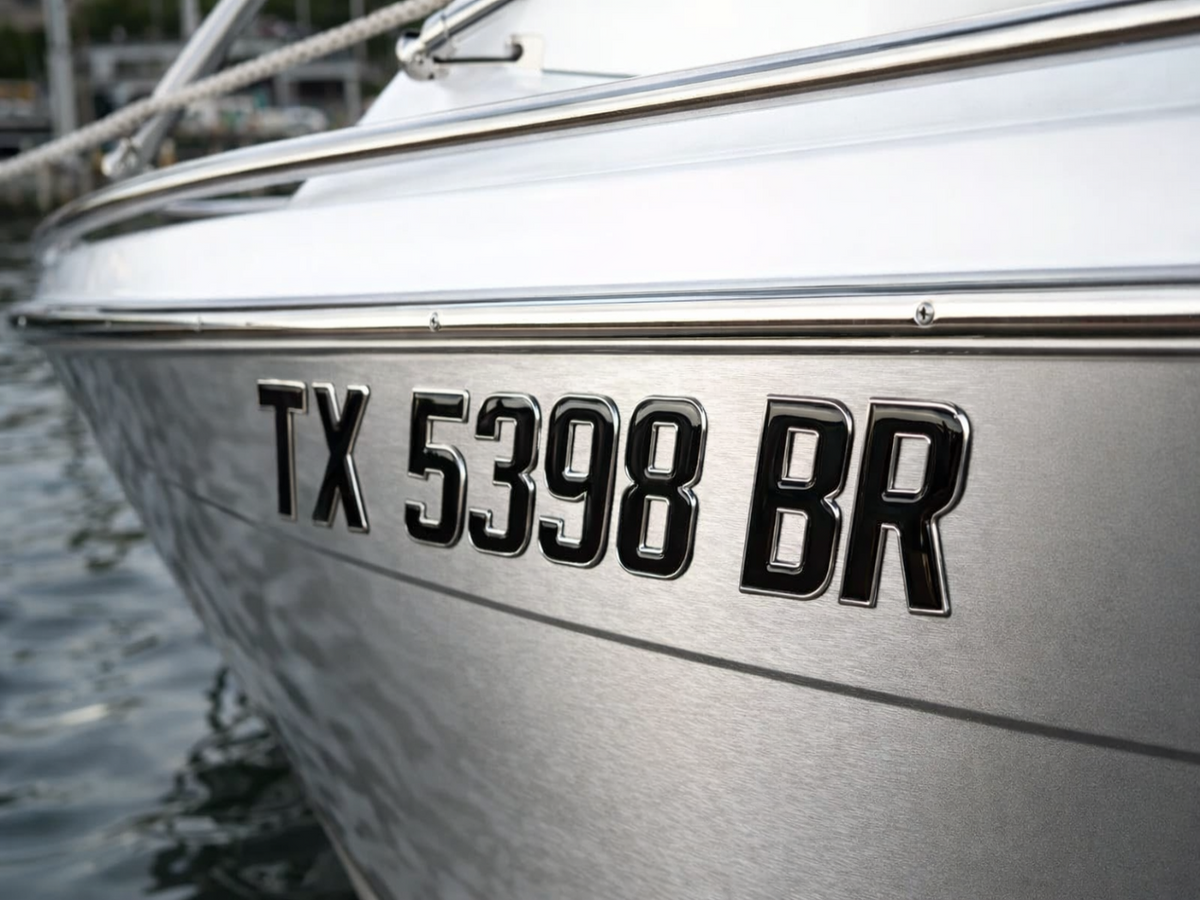 Boat Registration Number Stickers – 3D Lettering | Domed Numbers ...