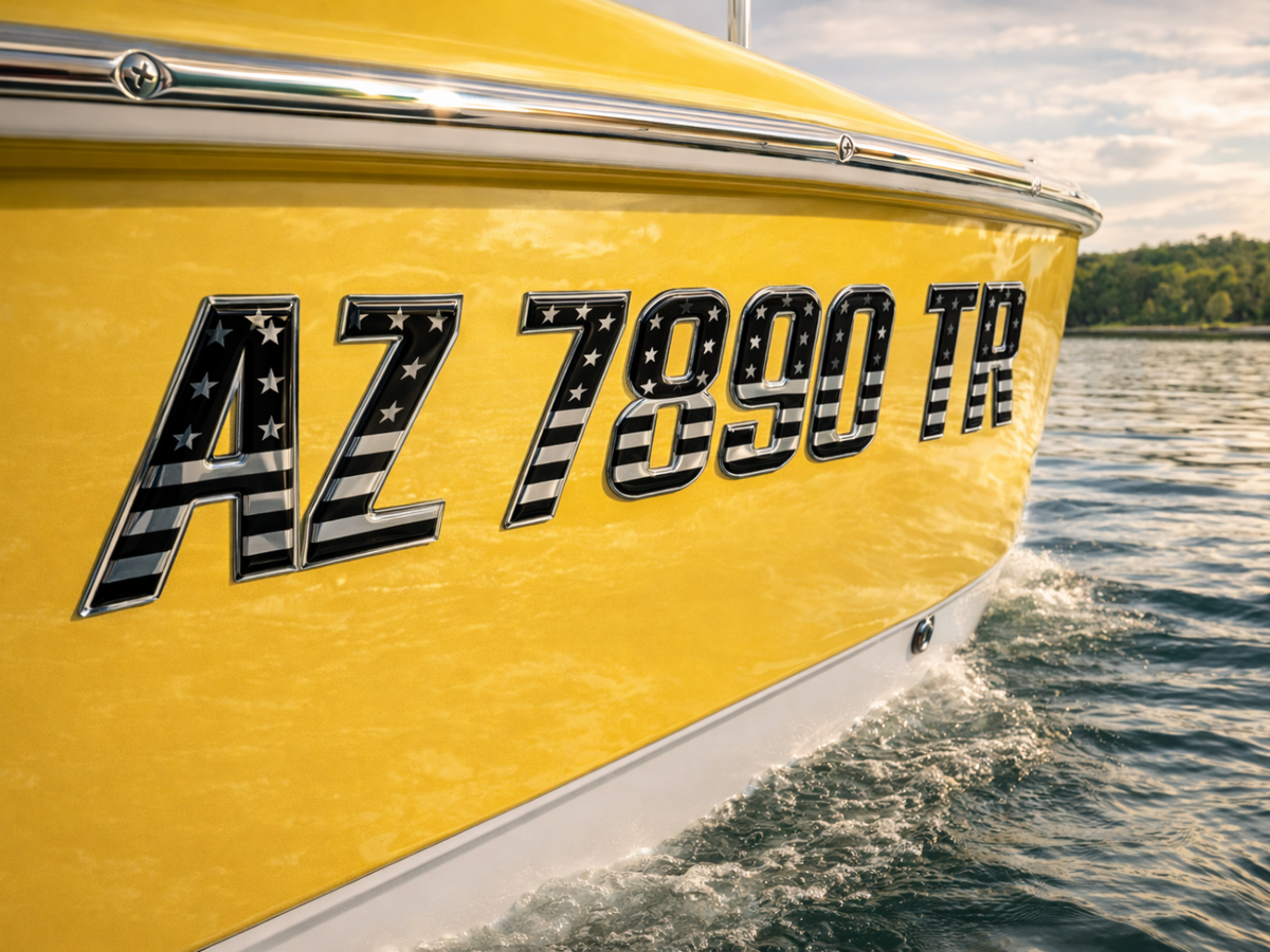 domed boat registration numbers | Raised Decals 16 PCS – 3D Lettering ...